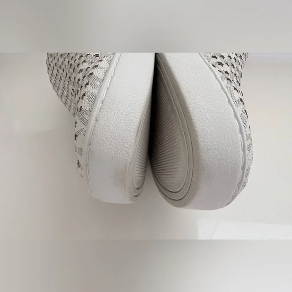 Michael Kors Women's Gold and White Slip-On Sneakers in size 8 - Picture 6 of 16